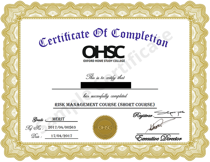  sample certificate