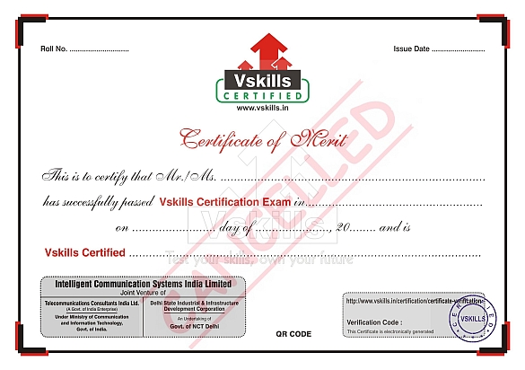 Vskills sample certificate