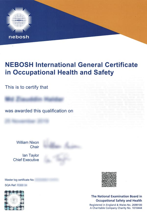 NEBOSH International General Certificate (IGC) online virtual classroom led by Joy Mathew