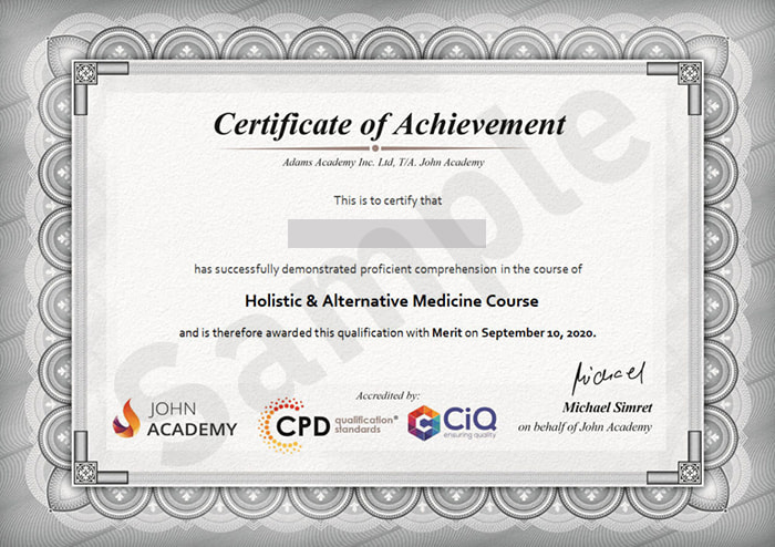 John Academy sample certificate