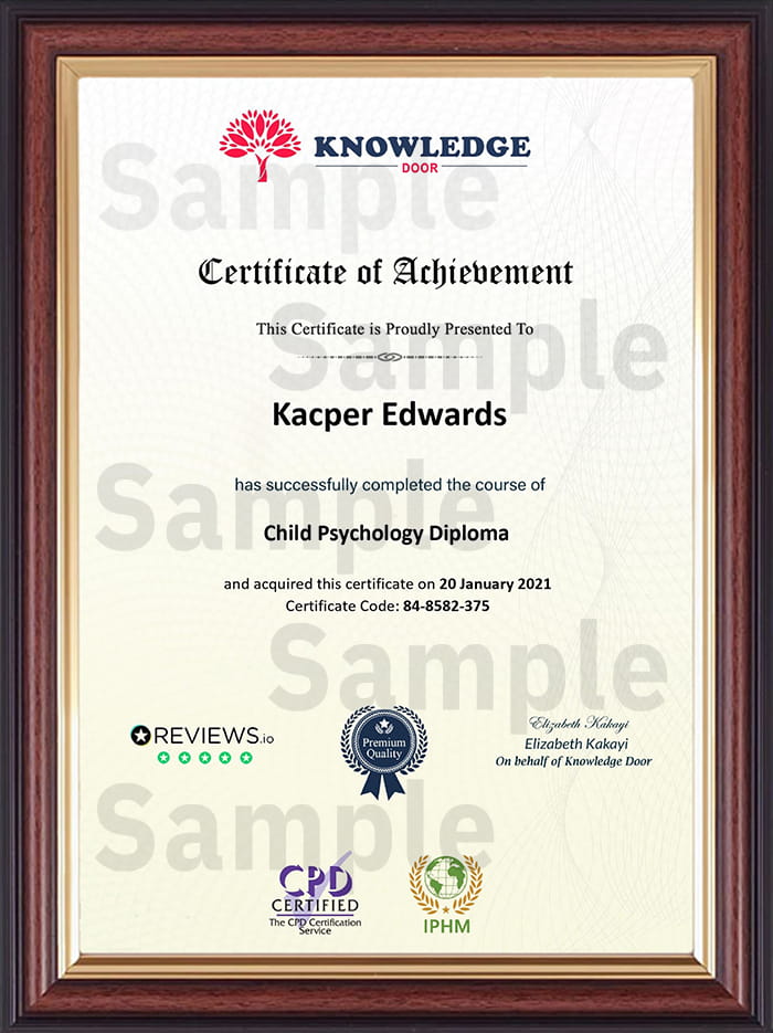 Knowledge Door sample certificate