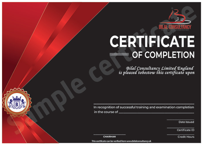 Bilal Consultancy Limited sample certificate
